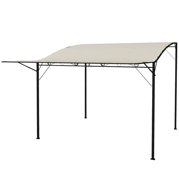Pergola tonnelle de jardin avec auvent réglable acier polyester haute densité crème