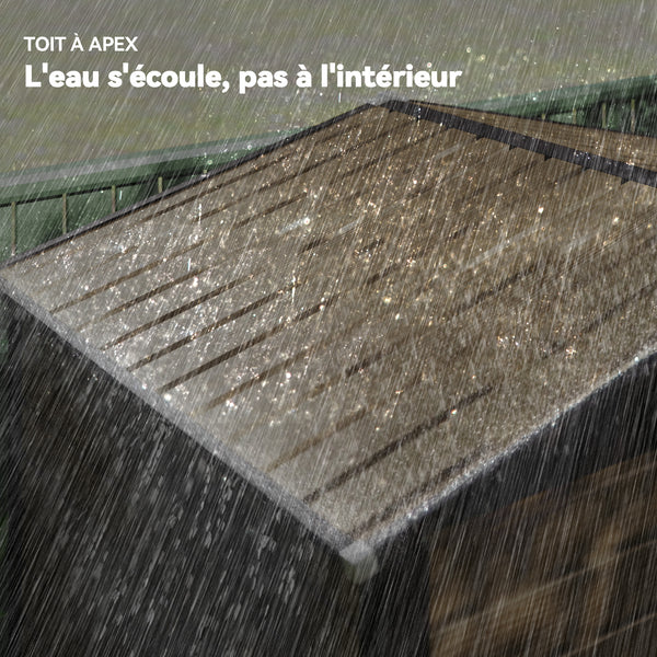 Abri de jardin en métal 2,27 m², facile à monter, structure en acier galvanisé améliorée, abri à outils extérieur, toiture 2 pans avec aérations, gants et cadenas inclus, 190x131x188cm, chêne