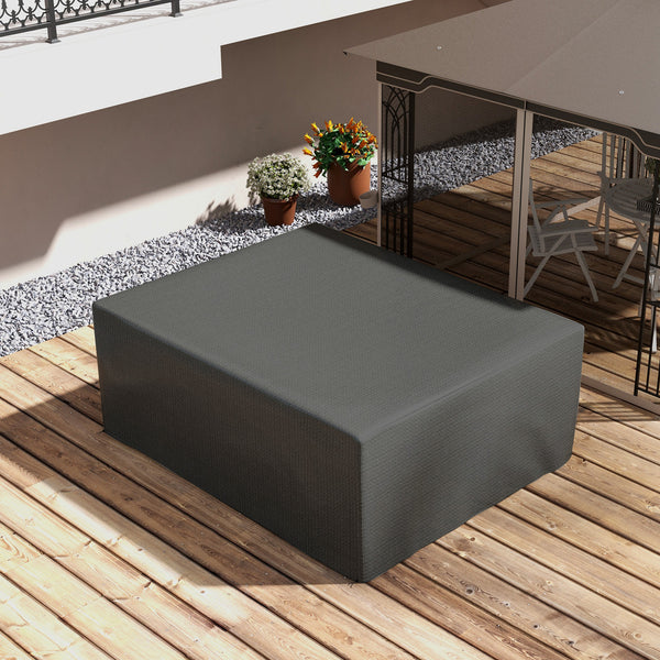 Housse salon de jardin extérieure, bâche de protection extérieure, anti-UV, en polyéthylène de haute résistance, housse table de jardin, 235 x 190 x 90 cm, gris