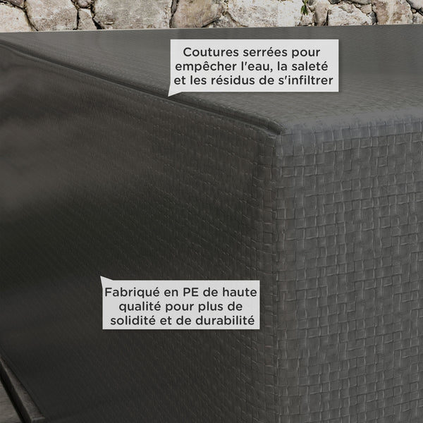 Housse salon de jardin extérieure, bâche de protection extérieure, anti-UV, en polyéthylène de haute résistance, housse table de jardin, 235 x 190 x 90 cm, gris