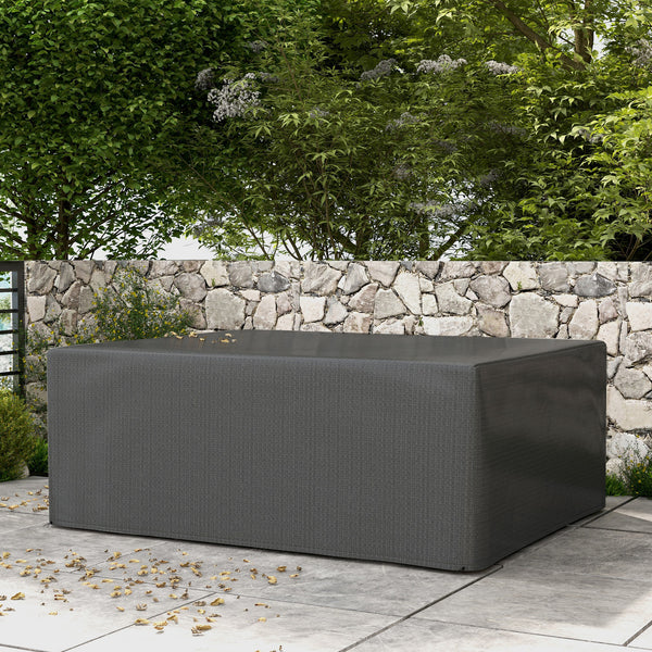 Housse salon de jardin extérieure, bâche de protection extérieure, anti-UV, en polyéthylène de haute résistance, housse table de jardin, 235 x 190 x 90 cm, gris