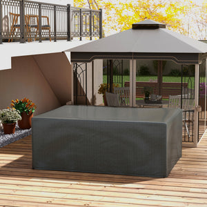 Housse salon de jardin extérieure, bâche de protection extérieure, anti-UV, en polyéthylène de haute résistance, housse table de jardin, 235 x 190 x 90 cm, gris