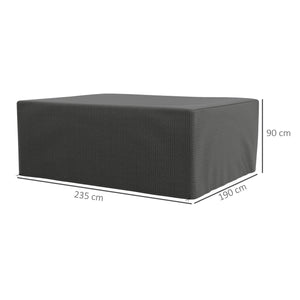Housse salon de jardin extérieure, bâche de protection extérieure, anti-UV, en polyéthylène de haute résistance, housse table de jardin, 235 x 190 x 90 cm, gris