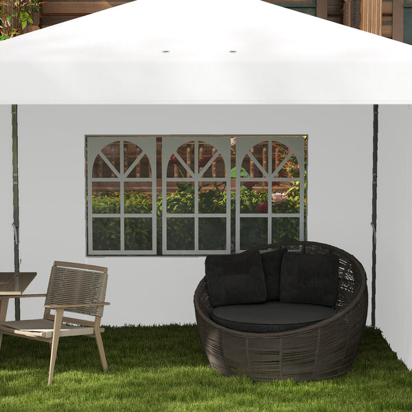 Tente de réception Tonnelle barnum pliable 6x3m avec parois latérales Hauteur réglable avec sac de transport Roues, extérieur, jardin, fêtes