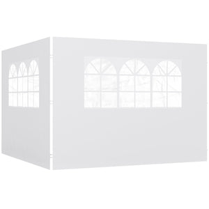 Parois latérales de Rechange Barnum tonnelle 3 x 3 ou 3 x 6 m 2 pièces 2 Grandes fenêtres Blanc