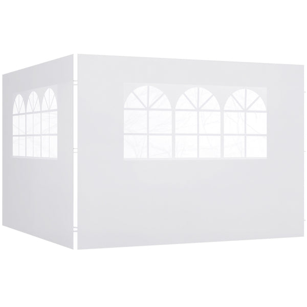 Parois latérales de Rechange Barnum tonnelle 3 x 3 ou 3 x 6 m 2 pièces 2 Grandes fenêtres Blanc