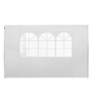 Parois latérales de Rechange Barnum tonnelle 3 x 3 ou 3 x 6 m 2 pièces 2 Grandes fenêtres Blanc