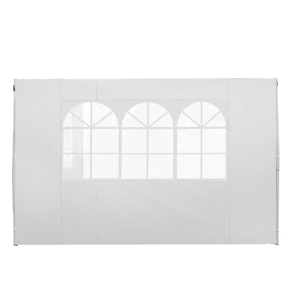 Parois latérales de Rechange Barnum tonnelle 3 x 3 ou 3 x 6 m 2 pièces 2 Grandes fenêtres Blanc