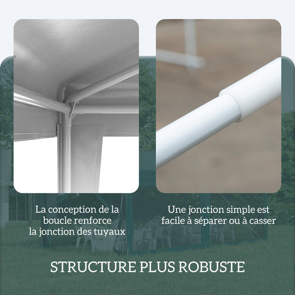 Tonnelle de jardin 3 x 3 m, barnum tente de réception Structure en acier, tissu PE résistant aux UV, pour fêtes et mariages, blanc