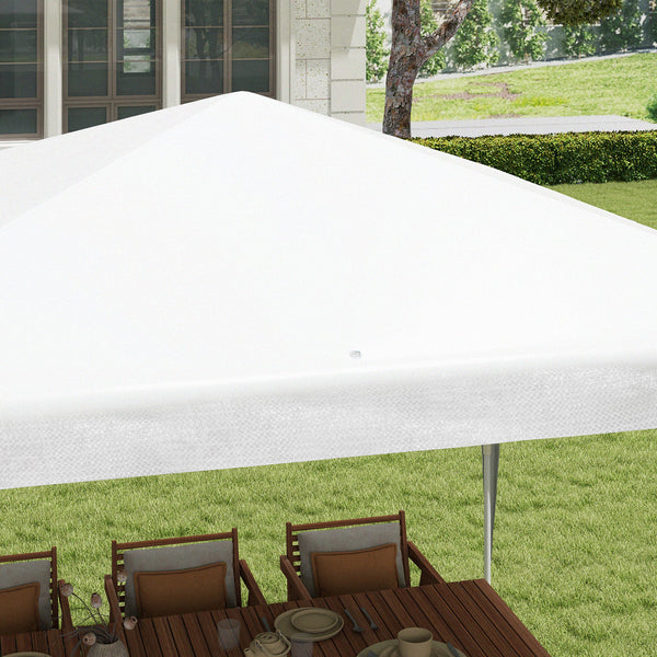 Tonnelle de jardin 3 x 3 m, barnum tente de réception Structure en acier, tissu PE résistant aux UV, pour fêtes et mariages, blanc