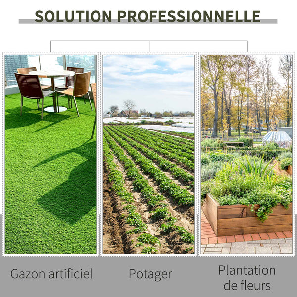 Toiles de paillage - Toile anti mauvaises herbes - toile de paillage anti mauvaises herbes 100 g/m² - indéchirable perméable à l'eau anti UV dim. 50L x 2l m - PP noir vert