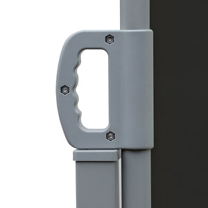 Double Store latéral Brise-Vue paravent rétractable dim. 6L x 1,80H m Polyester Anti-UV Haute densité 180 g/m² Gris et noir