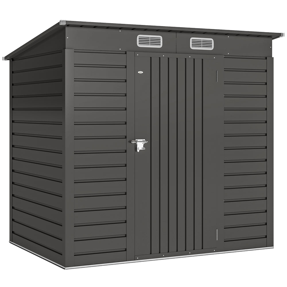 Abri de jardin en métal 2,5 m² facile à monter, cabane de jardin 191x130x183cm structure en acier galvanisé améliorée, cabanon rangement outils gants portes verrouillables 2 aérations, gris