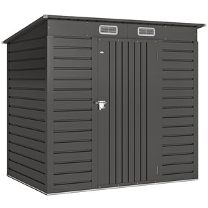 Abri de jardin en métal 2,5 m² facile à monter, cabane de jardin 191x130x183cm structure en acier galvanisé améliorée, cabanon rangement outils gants portes verrouillables 2 aérations, gris