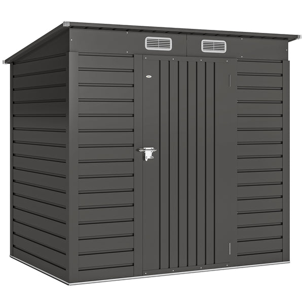 Abri de jardin en métal 2,5 m² facile à monter, cabane de jardin 191x130x183cm structure en acier galvanisé améliorée, cabanon rangement outils gants portes verrouillables 2 aérations, gris