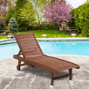 Bain de Soleil transat Style Colonial Dossier réglable 3 Positions roulettes Tablette Support Bois Sapin pré-huilé