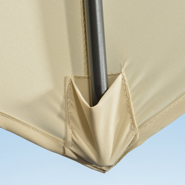 Parasol déporté Ø 3 m octogonal inclinable manivelle avec pied en acier crème
