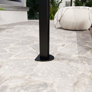 Pergola tonnelle de jardin avec auvent réglable acier polyester haute densité crème