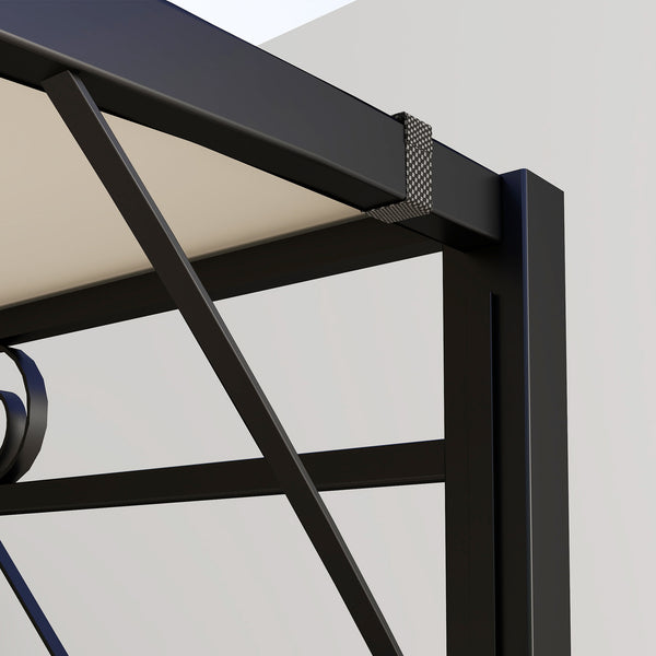 Pergola tonnelle de jardin avec auvent réglable acier polyester haute densité crème