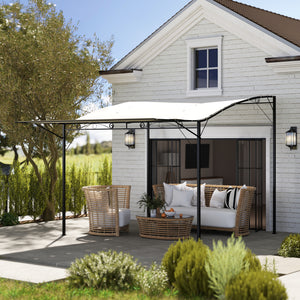 Pergola tonnelle de jardin avec auvent réglable acier polyester haute densité crème