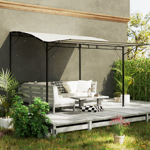Pergola tonnelle de jardin avec auvent réglable acier polyester haute densité crème