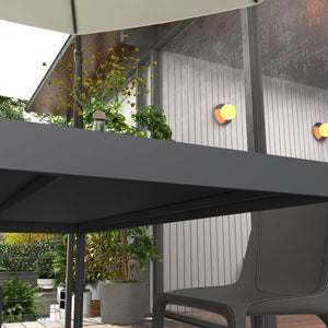 Table de jardin rectangulaire pour 6 personnes plateau en aluminium table de salle à manger extérieur plateau à lattes dim. 145L x 90l x 74H cm gris
