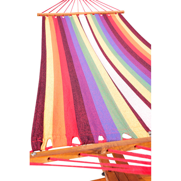 Hamac de Jardin avec Support en Bois hamac sur Pied 1 Personne Charge Max. 120 Kg