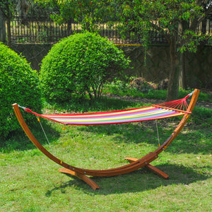 Hamac de Jardin avec Support en Bois hamac sur Pied 1 Personne Charge Max. 120 Kg
