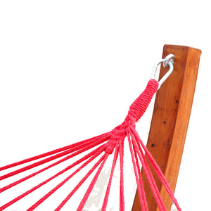 Hamac de Jardin avec Support en Bois hamac sur Pied 1 Personne Charge Max. 120 Kg