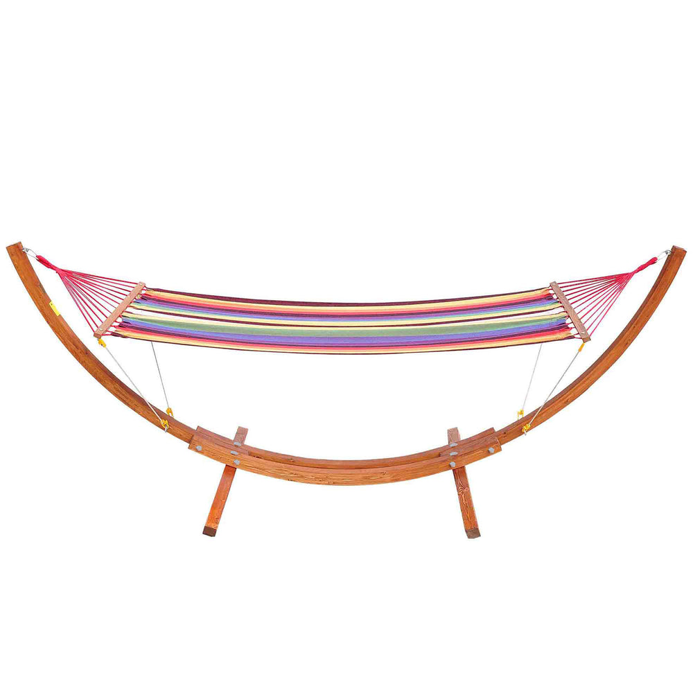Hamac de Jardin avec Support en Bois hamac sur Pied 1 Personne Charge Max. 120 Kg