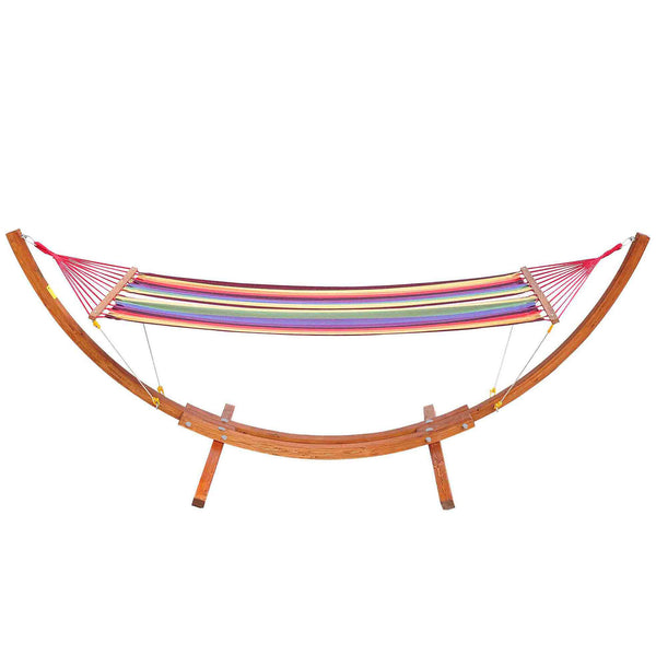 Hamac de Jardin avec Support en Bois hamac sur Pied 1 Personne Charge Max. 120 Kg