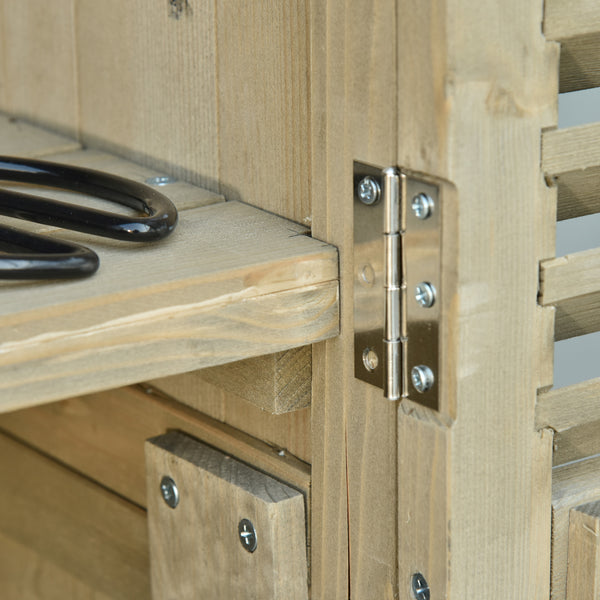 Armoire de Jardin abri Jardin Remise pour Outils sur Pied dim. 87L x 47l x 160H cm 2 étagères Portes persiennes Toit bitumé étanche Bois pin Autoclave sable