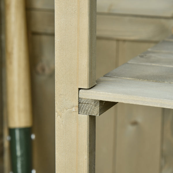Armoire de Jardin abri Jardin Remise pour Outils sur Pied dim. 87L x 47l x 160H cm 2 étagères Portes persiennes Toit bitumé étanche Bois pin Autoclave sable