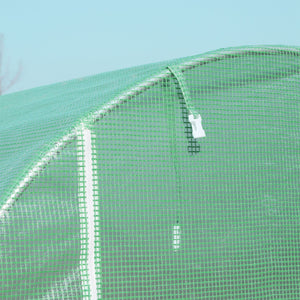 Serre de Jardin Tunnel Surface Sol 8 m² 4L x 2l x 2,05H m châssis Tubulaire renforcé Porte zippée 6 fenêtres enroulables Vert
