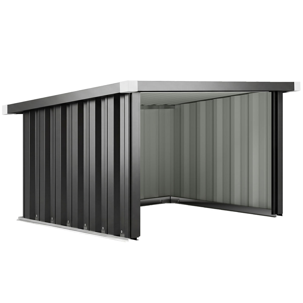 Abri Robot Tondeuse 108 x 86 x 62,5 cm, Garage pour Robot Tondeuse avec Toit Incliné en Acier Galvanisé, pour Tondeuse Robot, Montage Facile, Gris Foncé