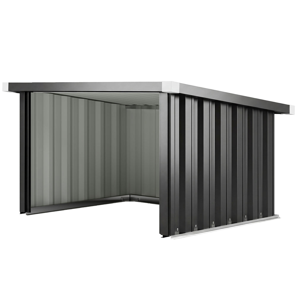 Abri Robot Tondeuse 108 x 86 x 62,5 cm, Garage pour Robot Tondeuse avec Toit Incliné en Acier Galvanisé, pour Tondeuse Robot, Montage Facile, Gris Foncé