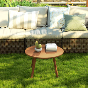 Petite table basse ronde, table d'appoint avec patins antidérapants, cadre en métal, pour jardin, balcon, terrasse, salon, Ø 70 x 42 cm, orange