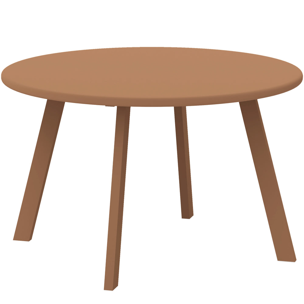 Petite table basse ronde, table d'appoint avec patins antidérapants, cadre en métal, pour jardin, balcon, terrasse, salon, Ø 70 x 42 cm, orange
