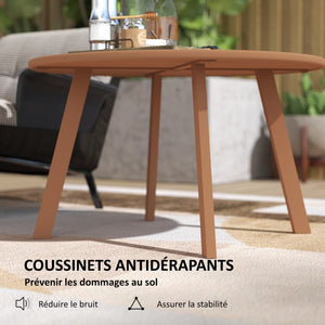 Petite table basse ronde, table d'appoint avec patins antidérapants, cadre en métal, pour jardin, balcon, terrasse, salon, Ø 70 x 42 cm, orange