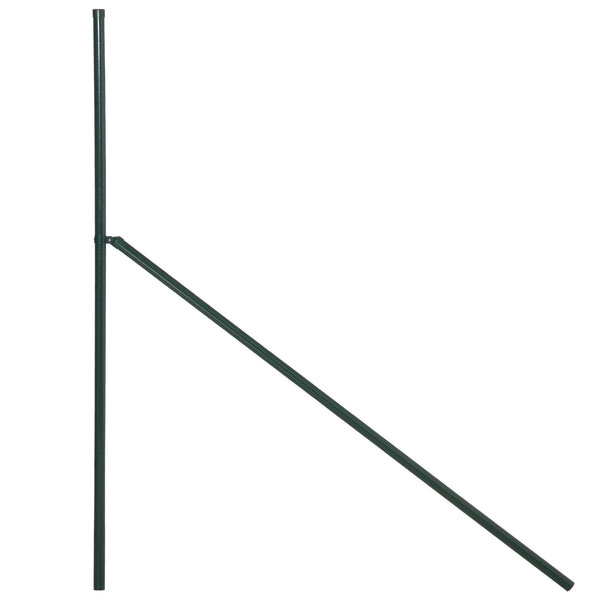 Grillage Rouleau soudé - Maille 7,3L x 6,3l cm - Hauteur 2 m - Longueur 10 m - poteaux, Jambes de Force Inclus - Acier revêtement PVC Vert