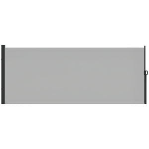 Store latéral Brise-Vue paravent rétractable de jardin dim. 3L x 1,8H m alu. Polyester Anti-UV Haute densité 180 g/m² Gris clair
