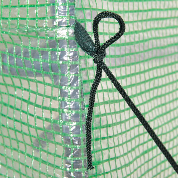 Serre de jardin PE, serre de balcon, bâche renforcée 140 g/m², châssis en acier, porte zippée enroulable, pour légumes plantes fleurs, intérieur et extérieur, 300 x 100 x 200 cm, vert