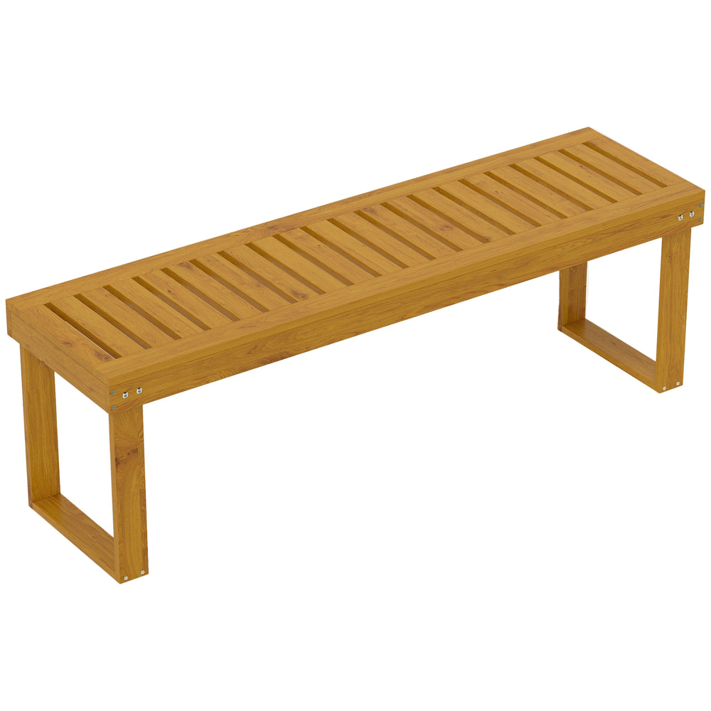 Banc de jardin, banc en bois de pin 2 places, banquette de jardin, assise à lattes, 132 x 34 x 43 cm, bois naturel