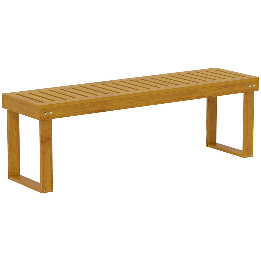 Banc de jardin, banc en bois de pin 2 places, banquette de jardin, assise à lattes, 132 x 34 x 43 cm, bois naturel