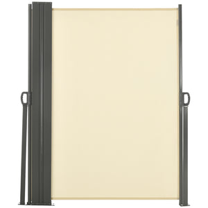 Double Store latéral Brise-Vue paravent rétractable dim. 6L x 1,80H m Polyester Anti-UV Haute densité 180 g/m² Crème