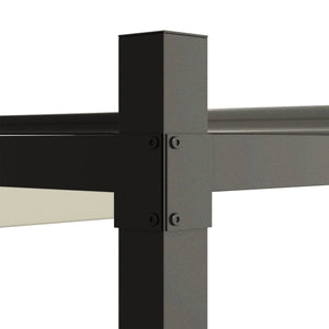 Pergola coulissante rétractable 3 x 3 m pergola jardin exterieur à fixation magnétique, tonnelle de jardin, polyester haute densité 180g/m², abri soleil UPF30+, pour terrasse, patio, crème