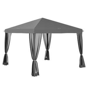 Tonnelle pop-up Barnum Pliant Style Colonial 3 x 3 m 4 moustiquaires + Sac de Transport gris