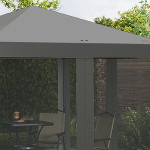 Tonnelle pop-up Barnum Pliant Style Colonial 3 x 3 m 4 moustiquaires + Sac de Transport gris