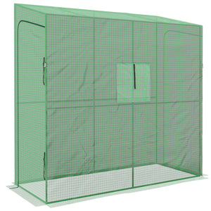 Serre de jardin PE, serre de balcon, bâche renforcée 135 g/m², châssis en acier, 2 portes zippées enroulables, pour légumes plantes fleurs, intérieur et extérieur, 200 x 80 x 200 cm, vert