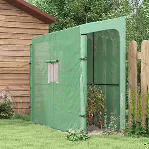 Serre de jardin PE, serre de balcon, bâche renforcée 135 g/m², châssis en acier, 2 portes zippées enroulables, pour légumes plantes fleurs, intérieur et extérieur, 200 x 80 x 200 cm, vert